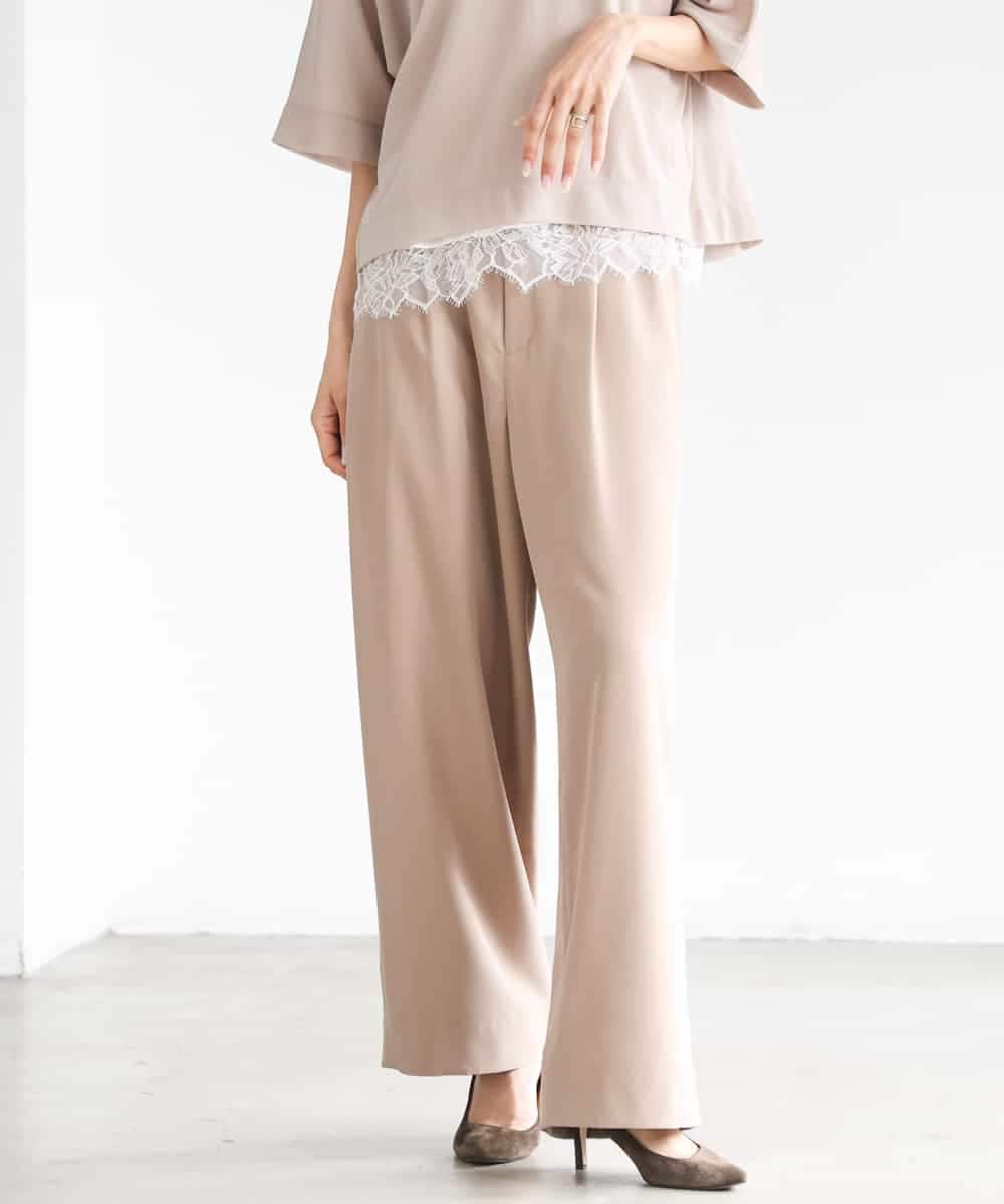 FMLJD02240 MICHEL KLEIN(ミッシェルクラン) [2WAY]ピーチタッチワイドパンツ ダークグレー