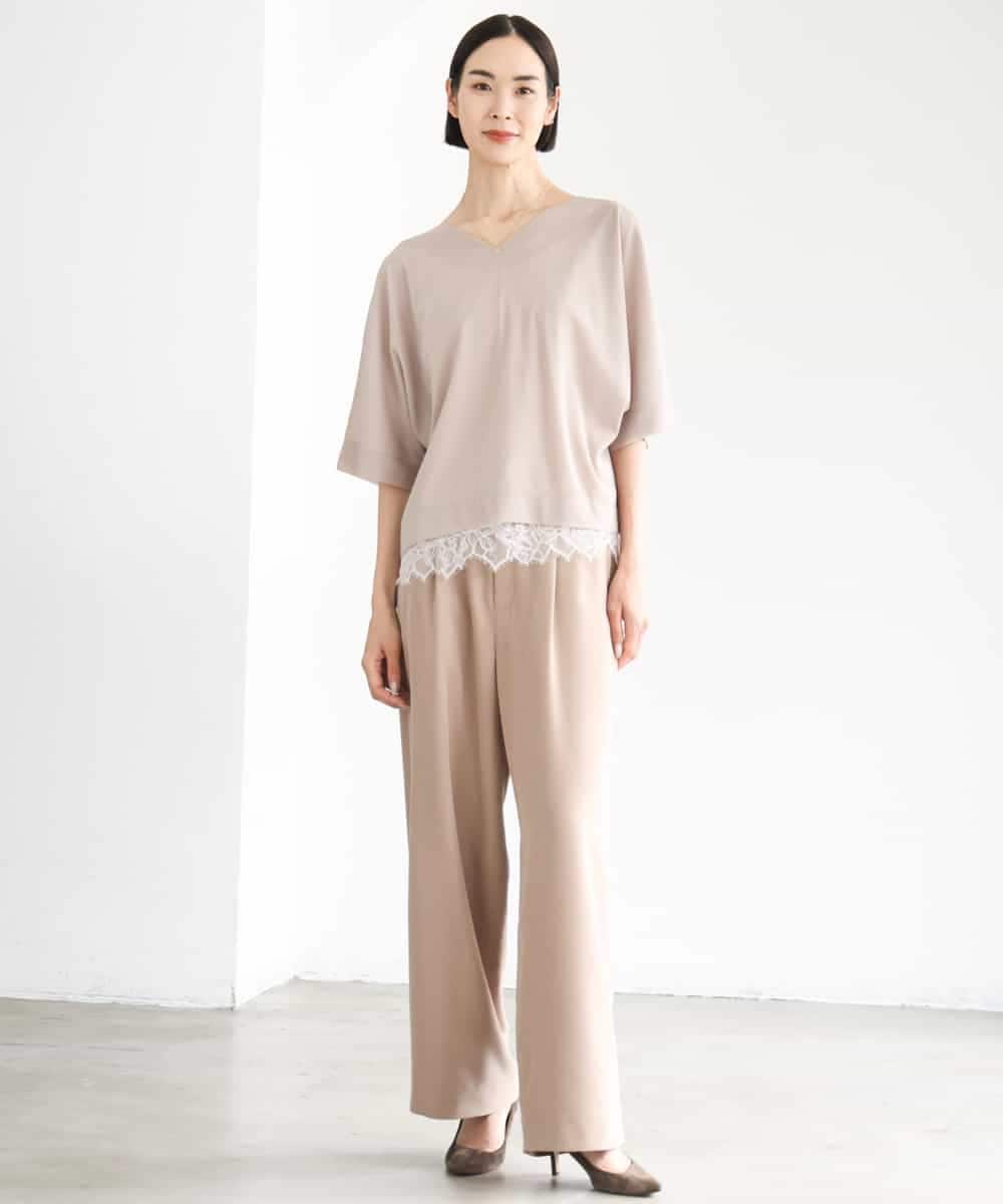 FMLJD02240 MICHEL KLEIN(ミッシェルクラン) [2WAY]ピーチタッチワイドパンツ ダークグレー