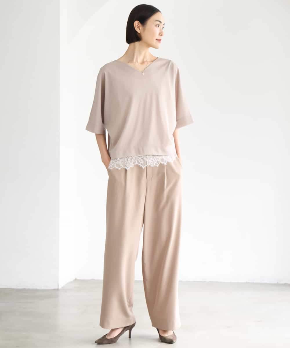 FMLJD02240 MICHEL KLEIN(ミッシェルクラン) [2WAY]ピーチタッチワイドパンツ ダークグレー