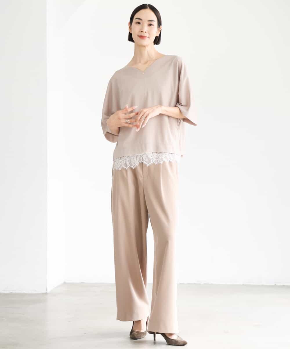 FMLJD02240 MICHEL KLEIN(ミッシェルクラン) [2WAY]ピーチタッチワイドパンツ ダークグレー