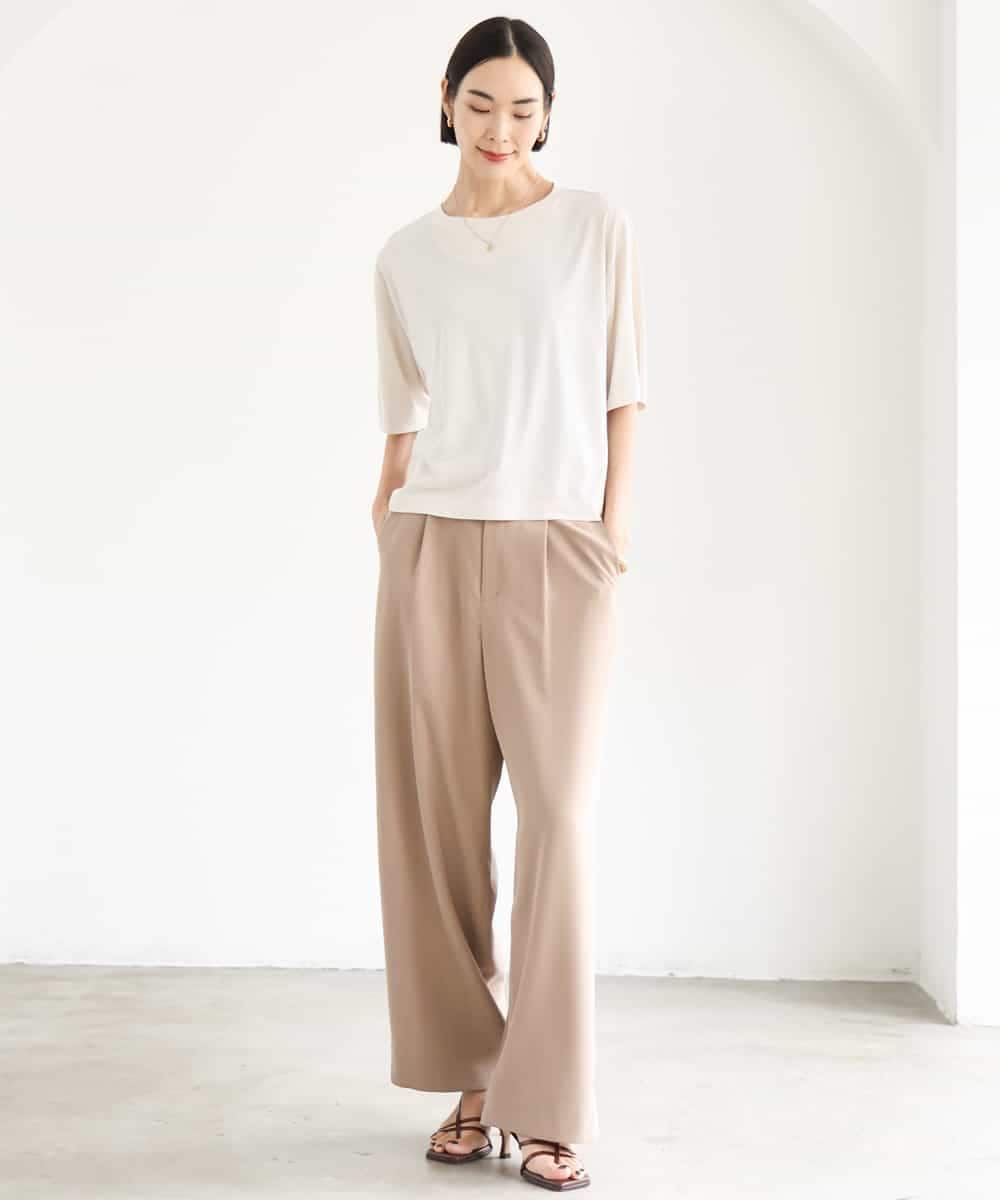 FMLJD02240 MICHEL KLEIN(ミッシェルクラン) [2WAY]ピーチタッチワイドパンツ ダークグレー