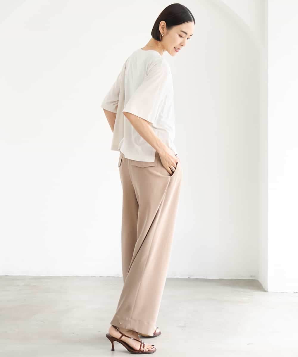FMLJD02240 MICHEL KLEIN(ミッシェルクラン) [2WAY]ピーチタッチワイドパンツ ダークグレー