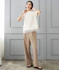 FMLJD02240 MICHEL KLEIN(ミッシェルクラン) [2WAY]ピーチタッチワイドパンツ ダークグレー