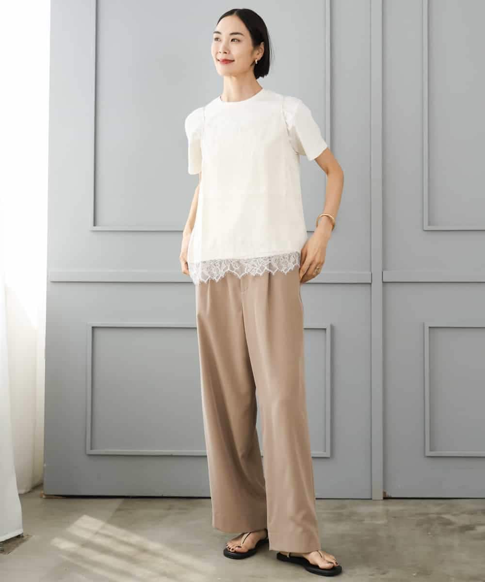 FMLJD02240 MICHEL KLEIN(ミッシェルクラン) [2WAY]ピーチタッチワイドパンツ ダークグレー