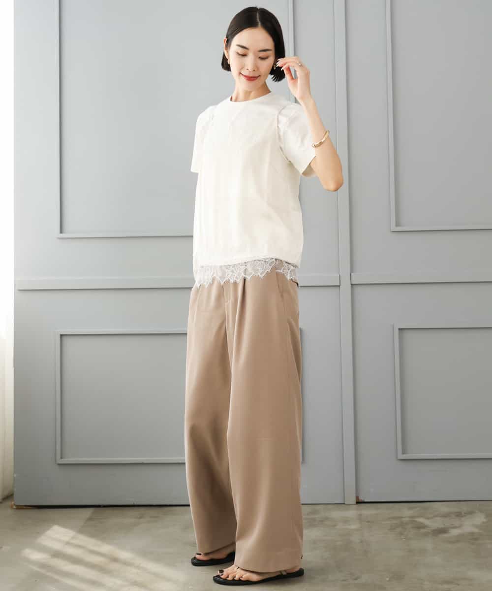FMLJD02240 MICHEL KLEIN(ミッシェルクラン) [2WAY]ピーチタッチワイドパンツ ダークグレー