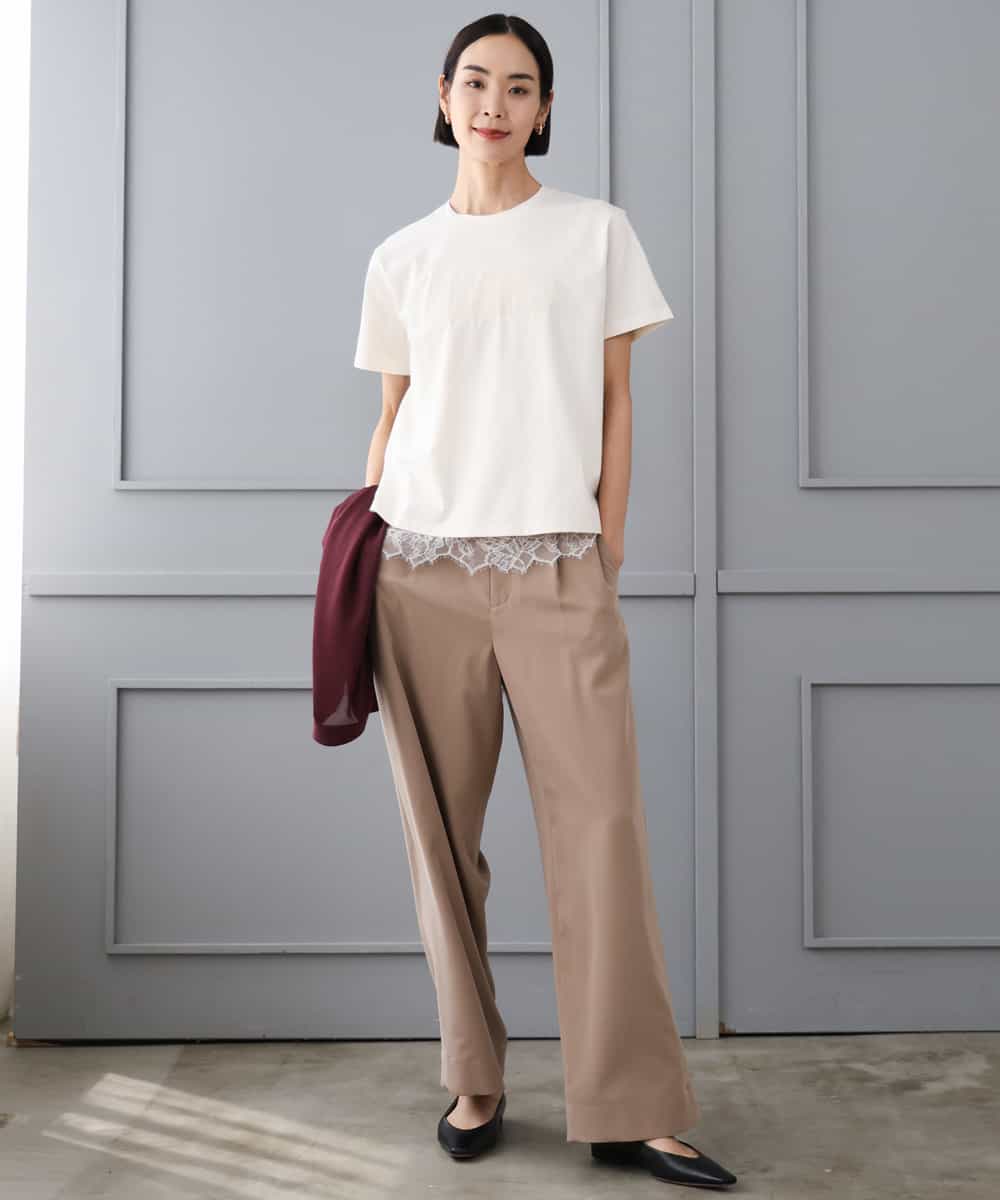 FMLJD02240 MICHEL KLEIN(ミッシェルクラン) [2WAY]ピーチタッチワイドパンツ ダークグレー