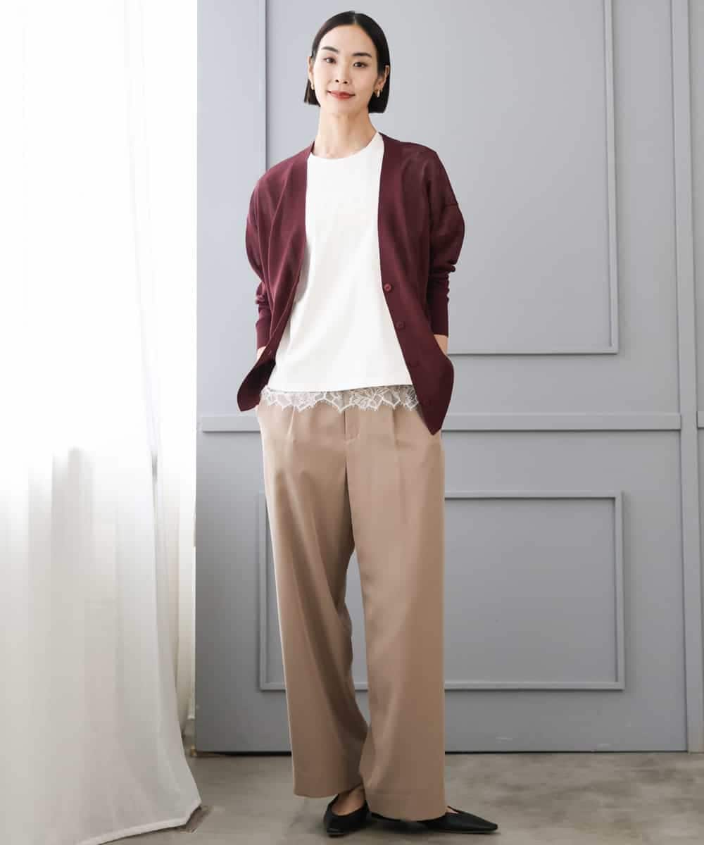 FMLJD02240 MICHEL KLEIN(ミッシェルクラン) [2WAY]ピーチタッチワイドパンツ ダークグレー