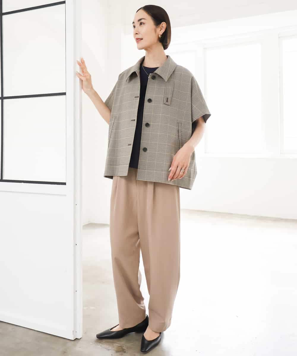 FMLJD02240 MICHEL KLEIN(ミッシェルクラン) [2WAY]ピーチタッチワイドパンツ ダークグレー