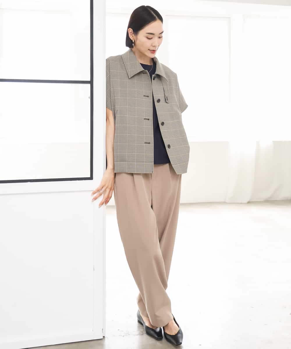 FMLJD02240 MICHEL KLEIN(ミッシェルクラン) [2WAY]ピーチタッチワイドパンツ ダークグレー