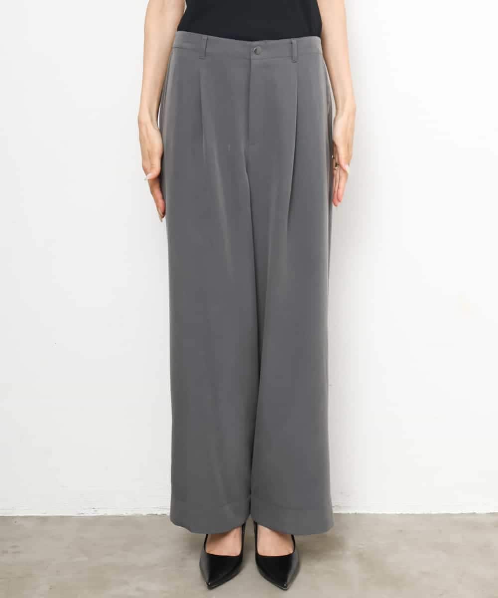 FMLJD02240 MICHEL KLEIN(ミッシェルクラン) [2WAY]ピーチタッチワイドパンツ ダークグレー
