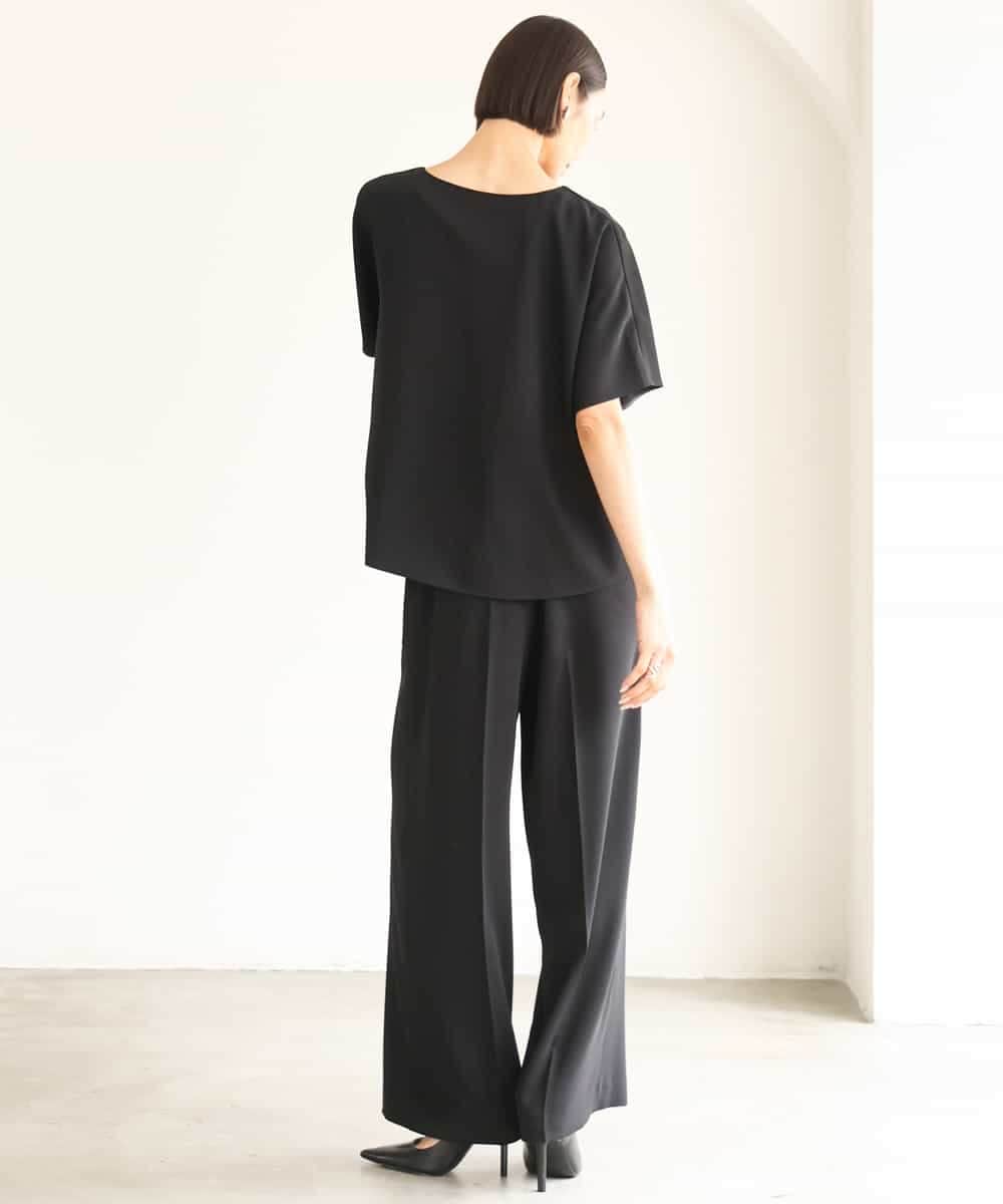 FMLJD03230 MICHEL KLEIN(ミッシェルクラン) [セットアップ対応]センタープレスワイドパンツ ブラック