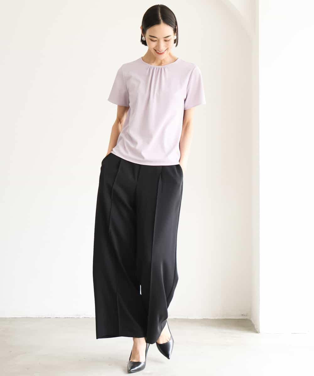 FMLJD03230 MICHEL KLEIN(ミッシェルクラン) [セットアップ対応]センタープレスワイドパンツ ブラック