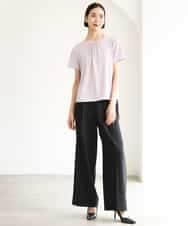 FMLJD03230 MICHEL KLEIN(ミッシェルクラン) [セットアップ対応]センタープレスワイドパンツ ブラック