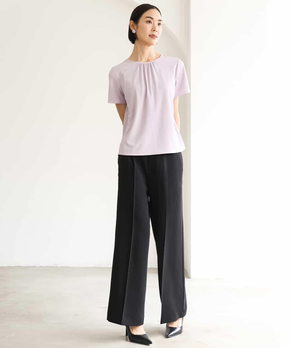 FMLJD03230 MICHEL KLEIN(ミッシェルクラン) [セットアップ対応]センタープレスワイドパンツ ブラック
