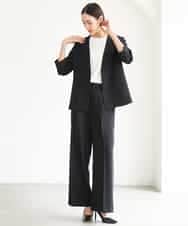FMLJD03230 MICHEL KLEIN(ミッシェルクラン) [セットアップ対応]センタープレスワイドパンツ ブラック