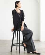 FMLJD04250 MICHEL KLEIN(ミッシェルクラン) ベルトデザインワイドパンツ ダークグレー