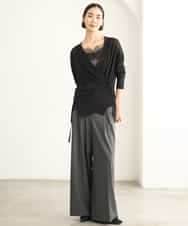 FMLJD04250 MICHEL KLEIN(ミッシェルクラン) ベルトデザインワイドパンツ ダークグレー