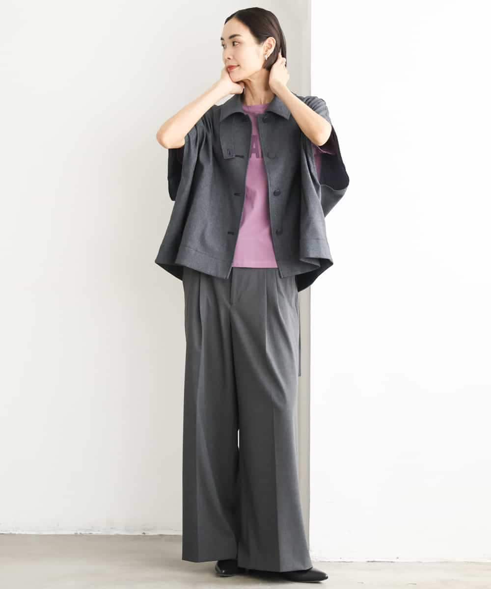 FMLJD04250 MICHEL KLEIN(ミッシェルクラン) ベルトデザインワイドパンツ ダークグレー