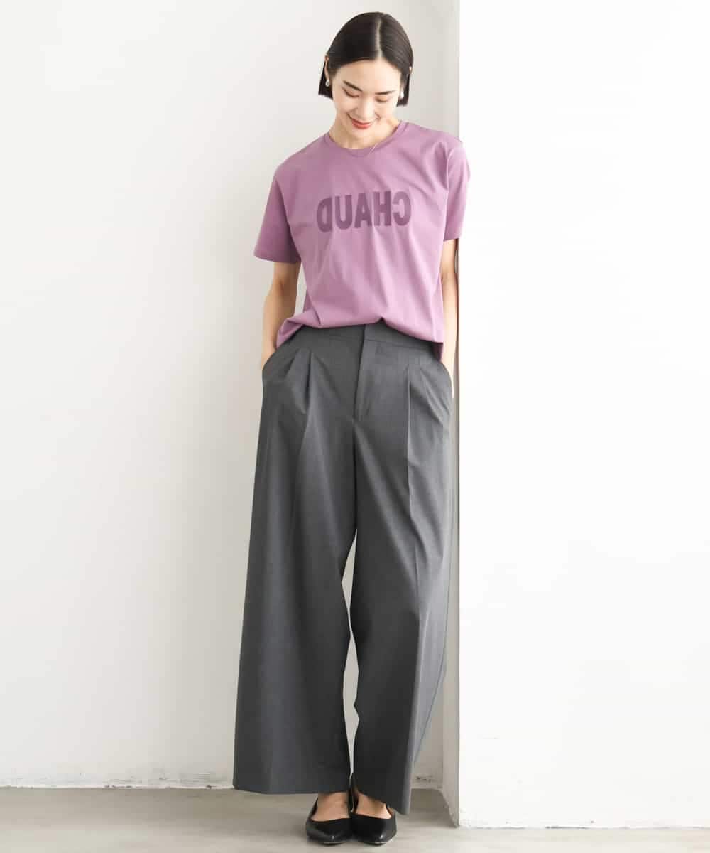 FMLJD04250 MICHEL KLEIN(ミッシェルクラン) ベルトデザインワイドパンツ ダークグレー