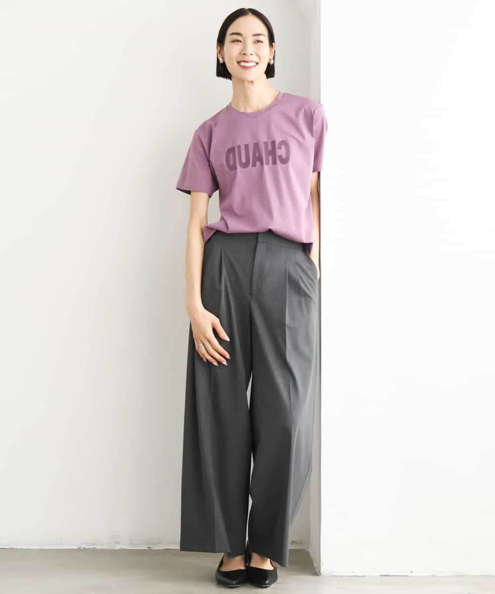 FMLJD04250 MICHEL KLEIN(ミッシェルクラン) ベルトデザインワイドパンツ ダークグレー