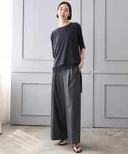 FMLJD04250 MICHEL KLEIN(ミッシェルクラン) ベルトデザインワイドパンツ ダークグレー