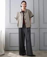 FMLJD04250 MICHEL KLEIN(ミッシェルクラン) ベルトデザインワイドパンツ ダークグレー