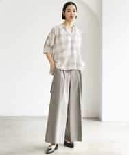 FMLJD04250 MICHEL KLEIN(ミッシェルクラン) ベルトデザインワイドパンツ ダークグレー