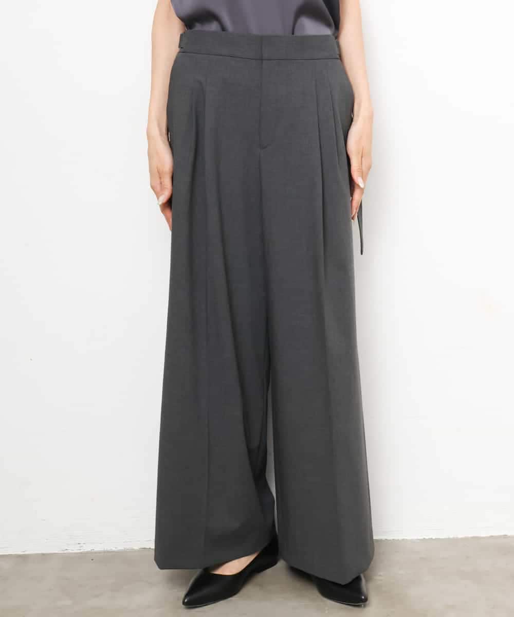 FMLJD04250 MICHEL KLEIN(ミッシェルクラン) ベルトデザインワイドパンツ ダークグレー