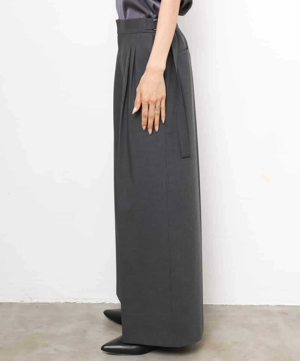 FMLJD04250 MICHEL KLEIN(ミッシェルクラン) ベルトデザインワイドパンツ ダークグレー