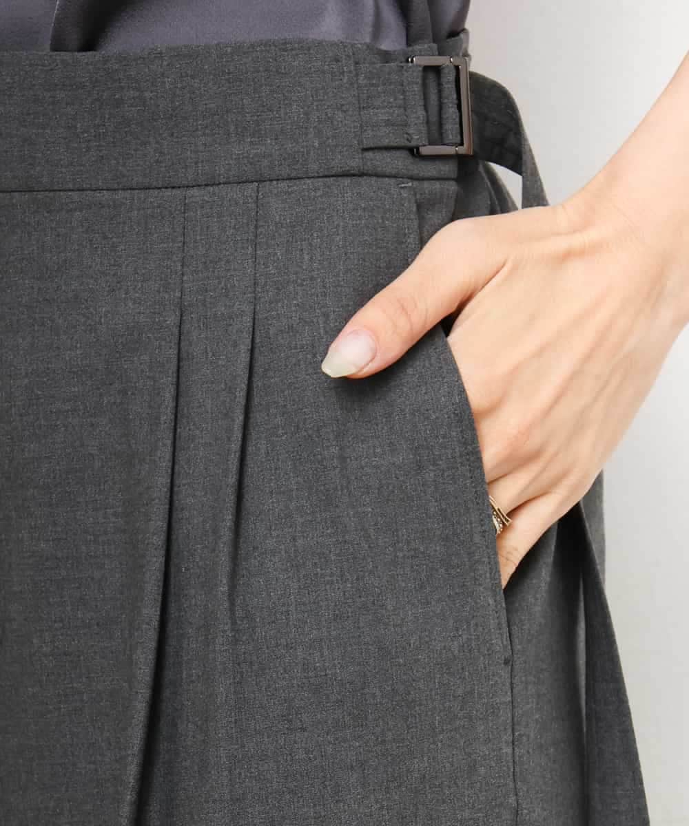 FMLJD04250 MICHEL KLEIN(ミッシェルクラン) ベルトデザインワイドパンツ ダークグレー