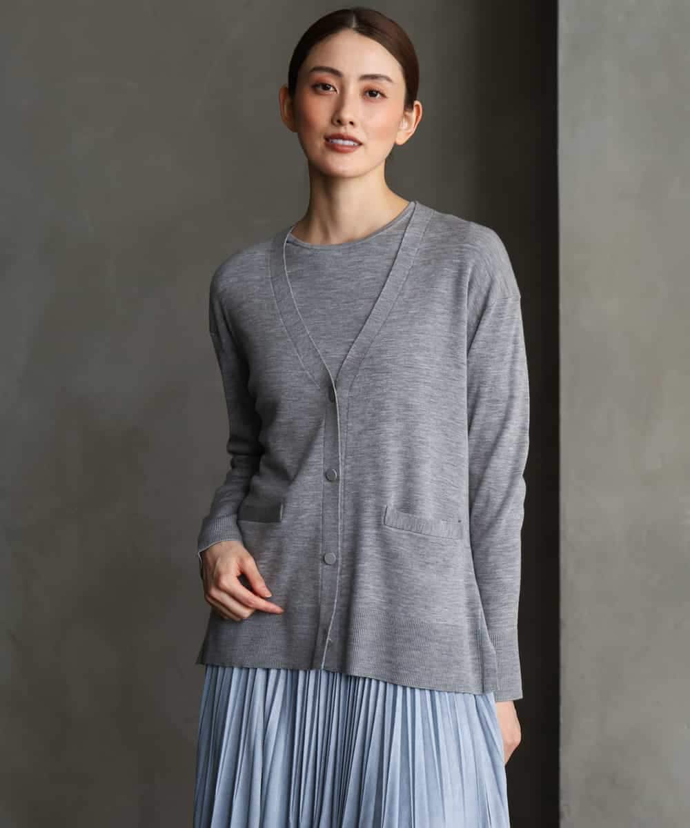 FMSAG55250 MICHEL KLEIN(ミッシェルクラン) [アンサンブル対応]Vネックカーディガン ラベンダー