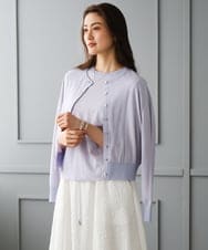 FMSGD24230 MICHEL KLEIN(ミッシェルクラン) [アンサンブル対応]シアーカーディガン ラベンダー