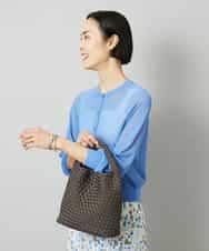 FMSHD01230 MICHEL KLEIN(ミッシェルクラン) ホールガーメント®シアークルーネックカーディガン ブラック