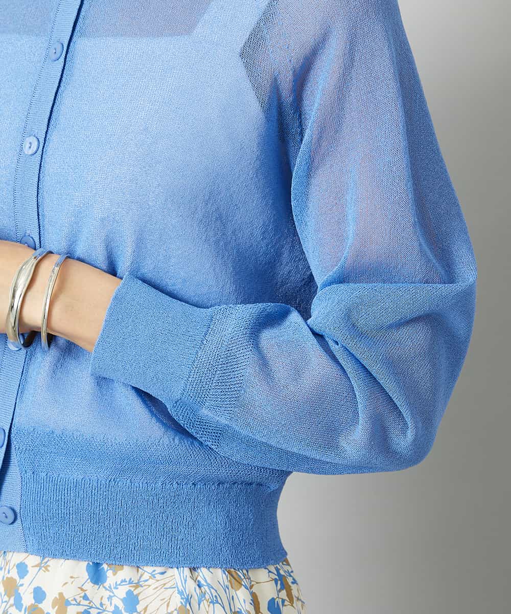 FMSHD01230 MICHEL KLEIN(ミッシェルクラン) ホールガーメント®シアークルーネックカーディガン ブラック