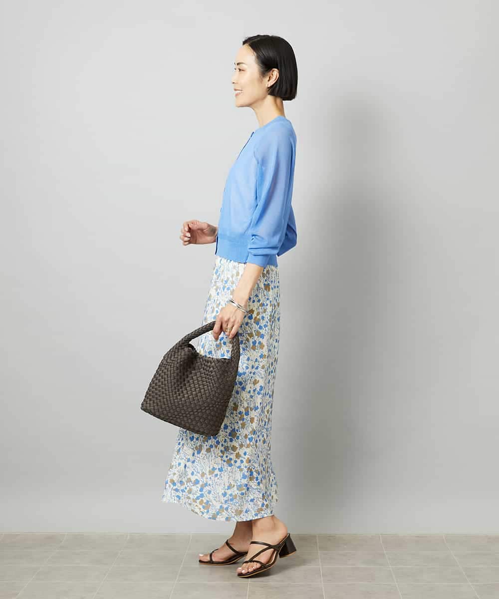 FMSHD01230 MICHEL KLEIN(ミッシェルクラン) ホールガーメント®シアークルーネックカーディガン ブラック