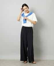 FMSHD01230 MICHEL KLEIN(ミッシェルクラン) ホールガーメント®シアークルーネックカーディガン ブラック