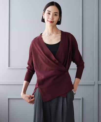 FMSJD21190 MICHEL KLEIN [2WAY]シアーVネックカーディガン