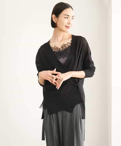 FMSJD21190 MICHEL KLEIN [2WAY]シアーVネックカーディガン
