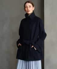 FMUAG54630 MICHEL KLEIN(ミッシェルクラン) スタンドカラーミドルコート カーキ