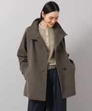 FMUAG54630 MICHEL KLEIN(ミッシェルクラン) スタンドカラーミドルコート カーキ