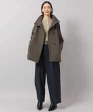 FMUAG54630 MICHEL KLEIN(ミッシェルクラン) スタンドカラーミドルコート カーキ