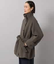 FMUAG54630 MICHEL KLEIN(ミッシェルクラン) スタンドカラーミドルコート カーキ