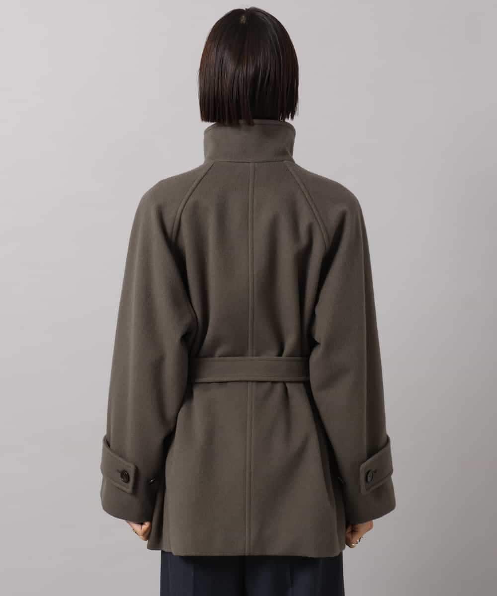 FMUAG54630 MICHEL KLEIN(ミッシェルクラン) スタンドカラーミドルコート カーキ