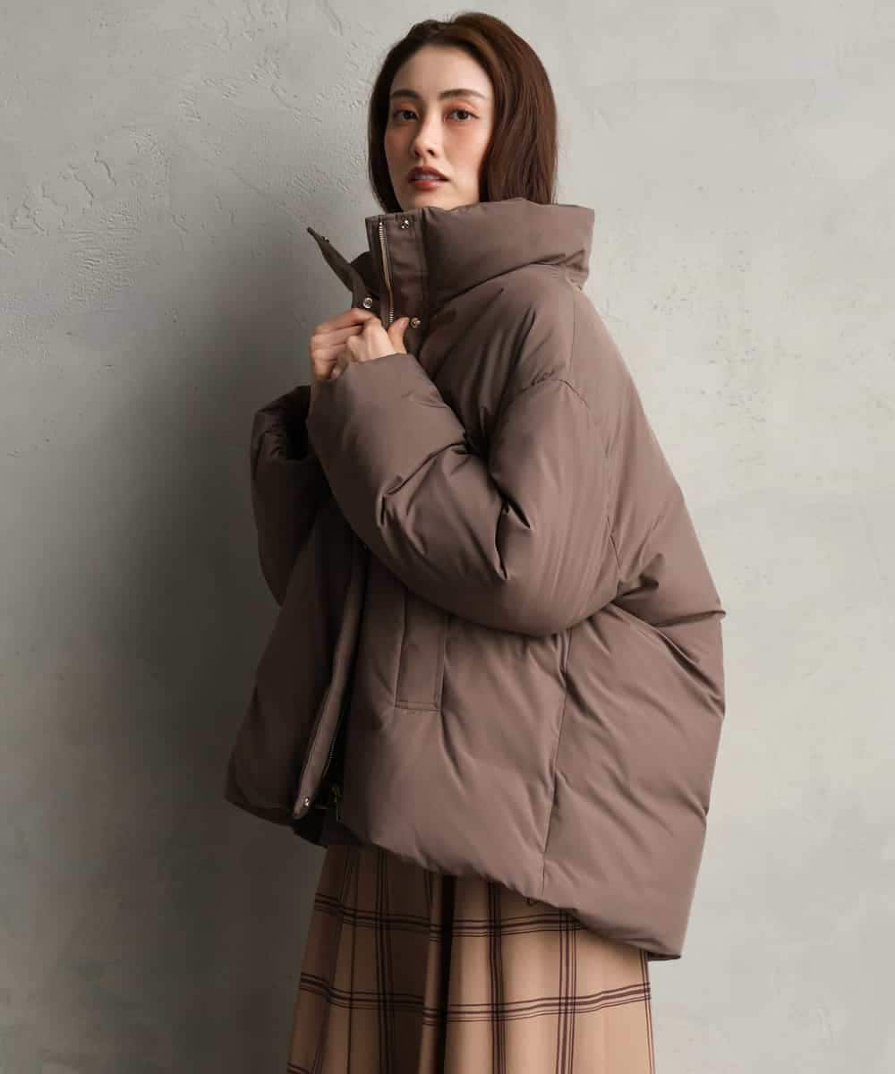 FMVBG50570 MICHEL KLEIN(ミッシェルクラン) ノーステッチスタンドカラーダウンジャケット ブラウン