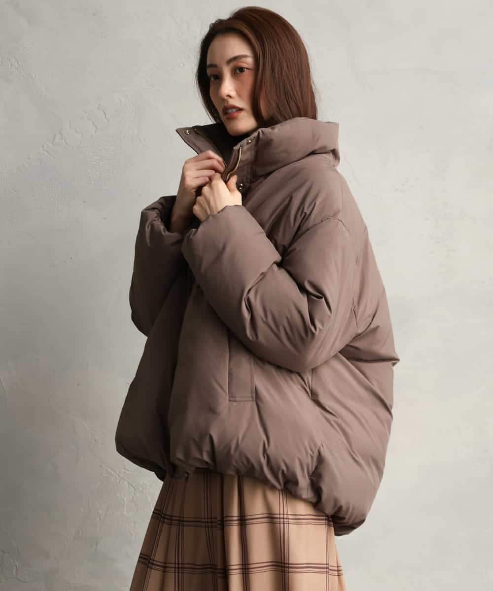 FMVBG50570 MICHEL KLEIN(ミッシェルクラン) ノーステッチスタンドカラーダウンジャケット ブラウン