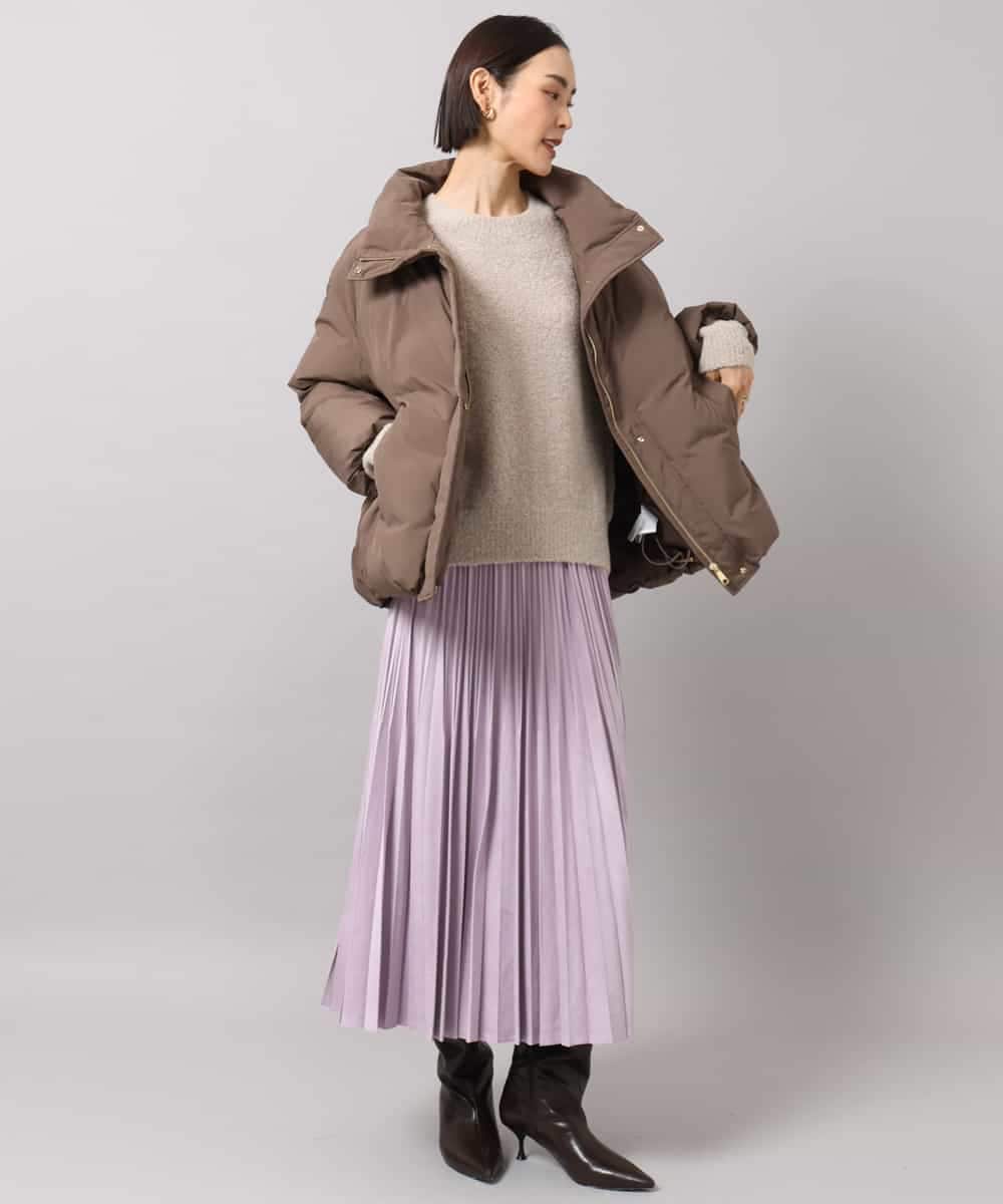 FMVBG50570 MICHEL KLEIN(ミッシェルクラン) ノーステッチスタンドカラーダウンジャケット ブラウン