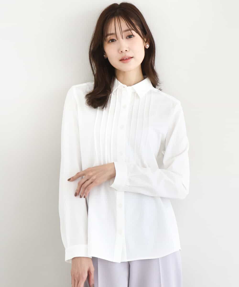 FOBFD02110 MK MICHEL KLEIN(MK ミッシェルクラン) [洗える]ストレッチジャージシャツ ライトグレー