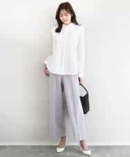 FOBFD02110 MK MICHEL KLEIN(MK ミッシェルクラン) [洗える]ストレッチジャージシャツ ライトグレー