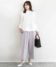 FOBFD02110 MK MICHEL KLEIN(MK ミッシェルクラン) [洗える]ストレッチジャージシャツ ライトグレー