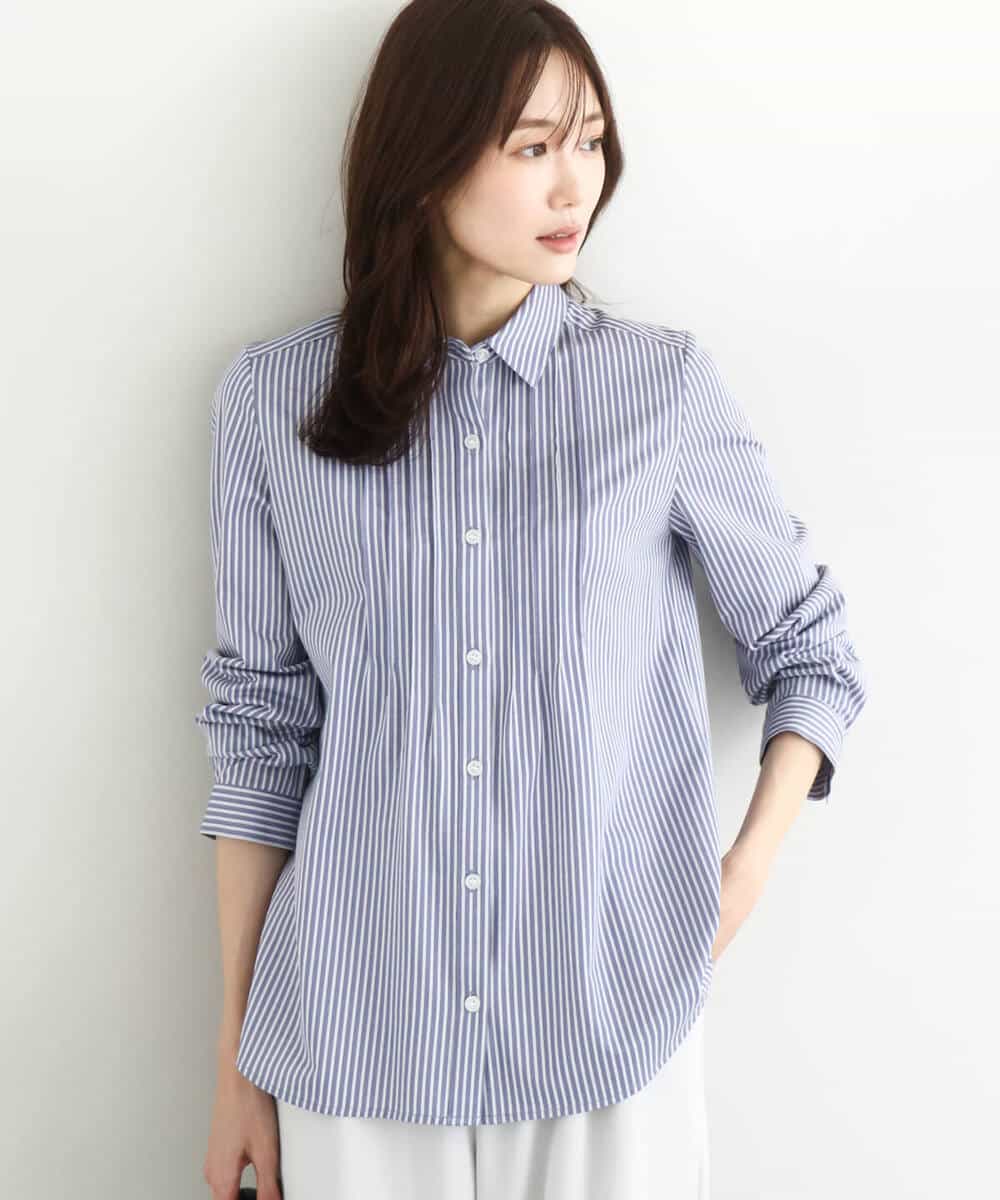 FOBFD02110 MK MICHEL KLEIN(MK ミッシェルクラン) [洗える]ストレッチジャージシャツ ライトグレー